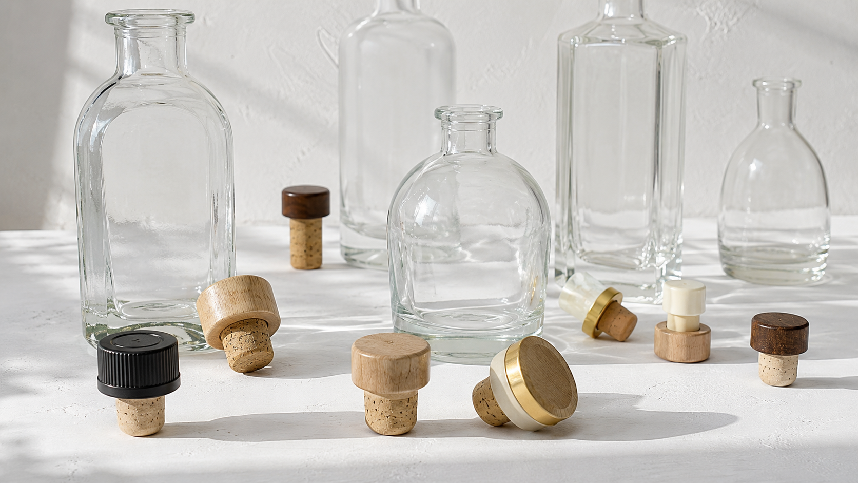 Source custom bottle closures for spirits packaging, including cork stoppers, ROPP caps, glass stoppers, branding, sampling, and bulk supply.