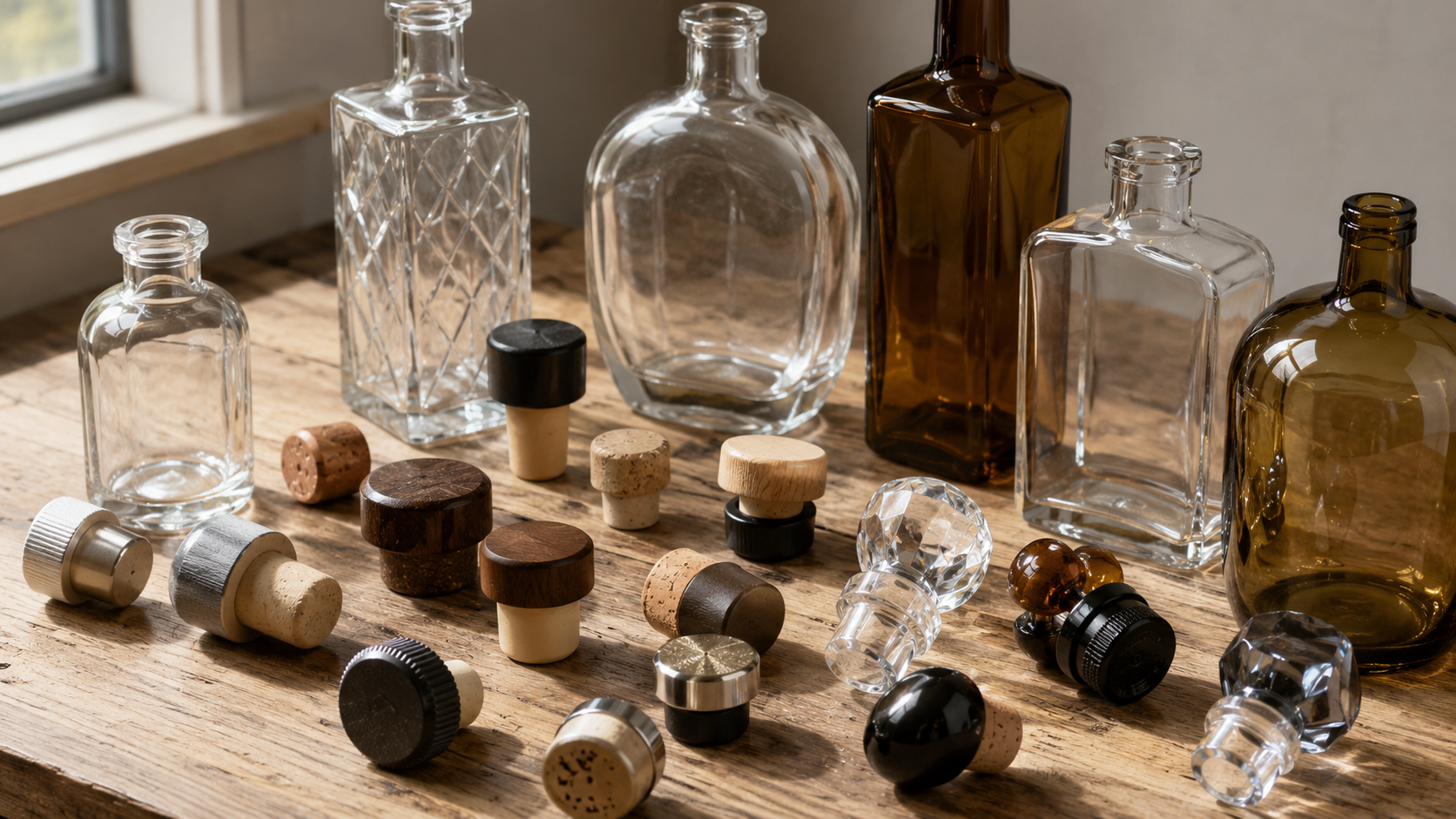 Explore custom spirits bottle closures, cork stoppers, T-tops, ROPP caps, and tamper-evident options for premium liquor packaging.
